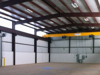 Completed QuickService Steel metal building interior construction.