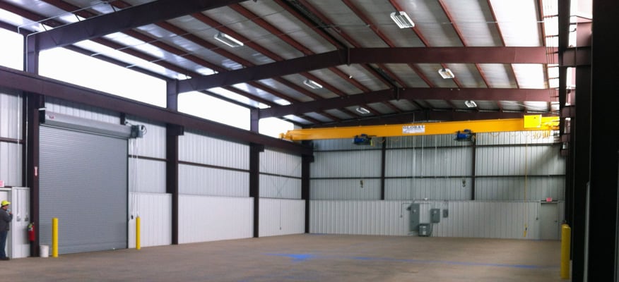 Completed QuickService Steel metal building interior construction.